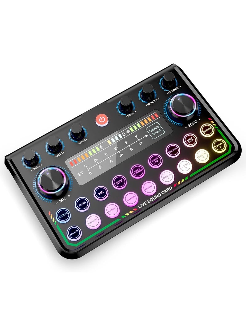 Audio Mixer for Smartphone  PC: Plug-and-Play Live Sound Card with DJ Mixer, Voice Changer  Customized sound effects. Ideal for Recording Music, Home Studio, Podcasts  Streaming - Image 1