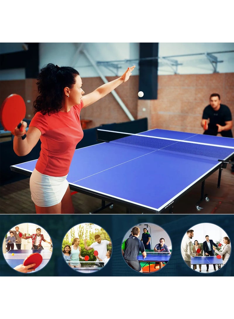 Sparnod Fitness طاولة تنس الطاولة الداخلية STT-15 | سطح MDF بسمك 15 مم مع حماية من الأشعة فوق البنفسجية | إطار فولاذي مقاوم للصدأ | وضع التشغيل الفردي | قابلة للطي مع عجلات قفل - Image 4