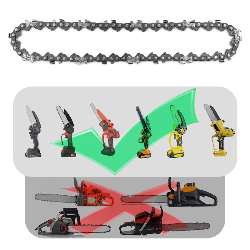 JINFFR 5 Pieces 6 Inch Chainsaw Chain, Replacement Chains for 6 Inch Cordless Electric Portable Mini Chainsaw, Chains Fit for 6" Mini Chainsaws -37 Drive Links - Image 4