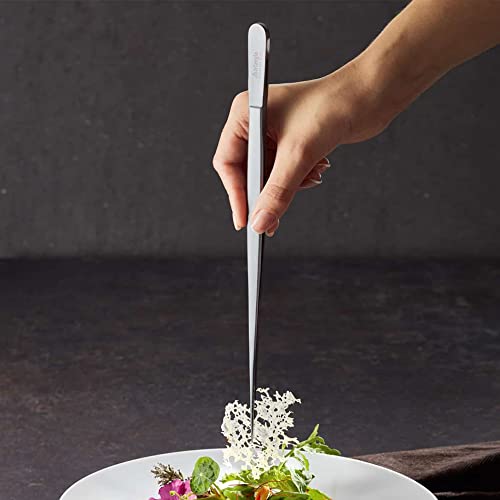 triangle Pointed Tweezers - 11.8 in. (30 cm) - Stainless Steel Culinary Tweezers for Serving & Plating Fine Cuisine - Dishwasher Safe - Image 3
