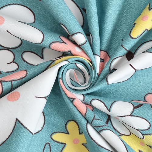 VOMZER Soft Cotton Super King Size XXL Printed Flat Double Bedsheet, 108 X 108 Inches with 2 Pillow Cover Without Joint II 400 TC, 9 Feet, 108" x 108" Inches (Super King), White Flower - Image 5