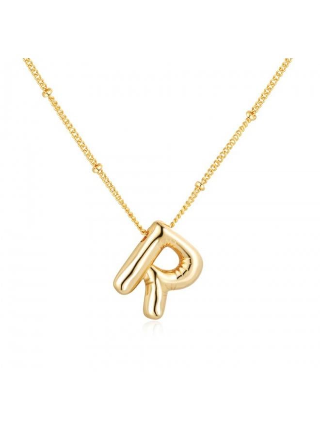 Chubby Pendant European And American Fashion Simple Clavicle Chain Birthday Balloon Smooth 26 Letter Necklace