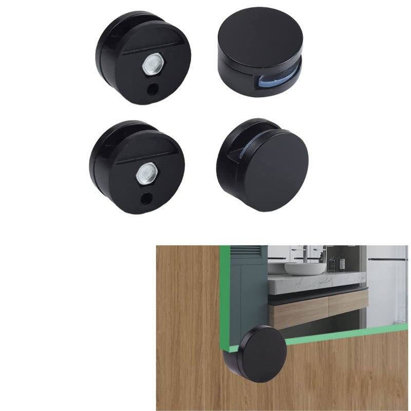 AWEN Mirror Clip Mirror Mounting Clip 4 Pieces Mirror Mount Zinc Alloy Mirror Stand for 35mm Thick Mirror Black