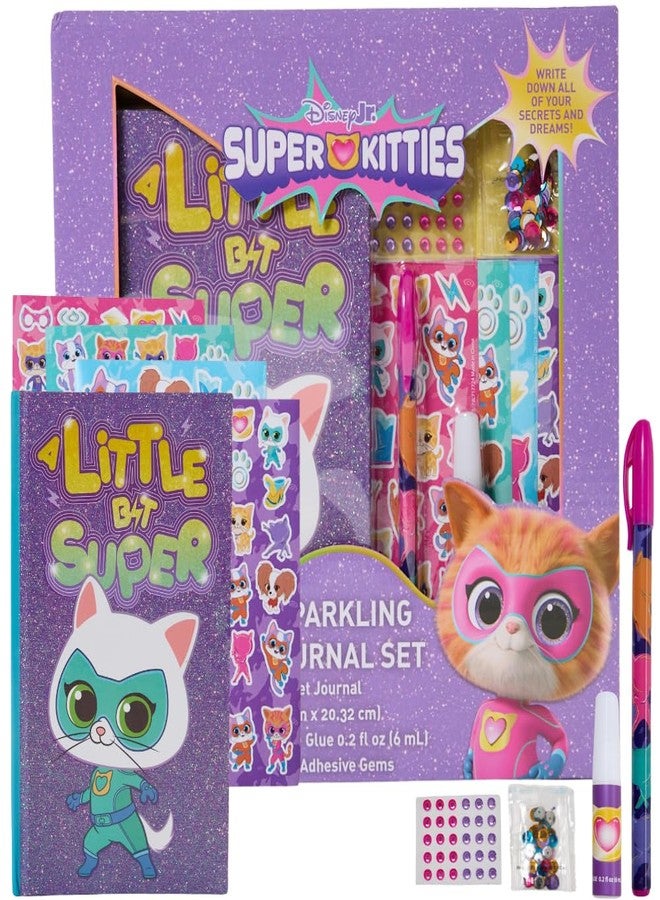 Innovative Designs Disney Junior Super Kitties Sparkle Journal Set for Kids, Journal Kit with Stickers and Gems - Image 1