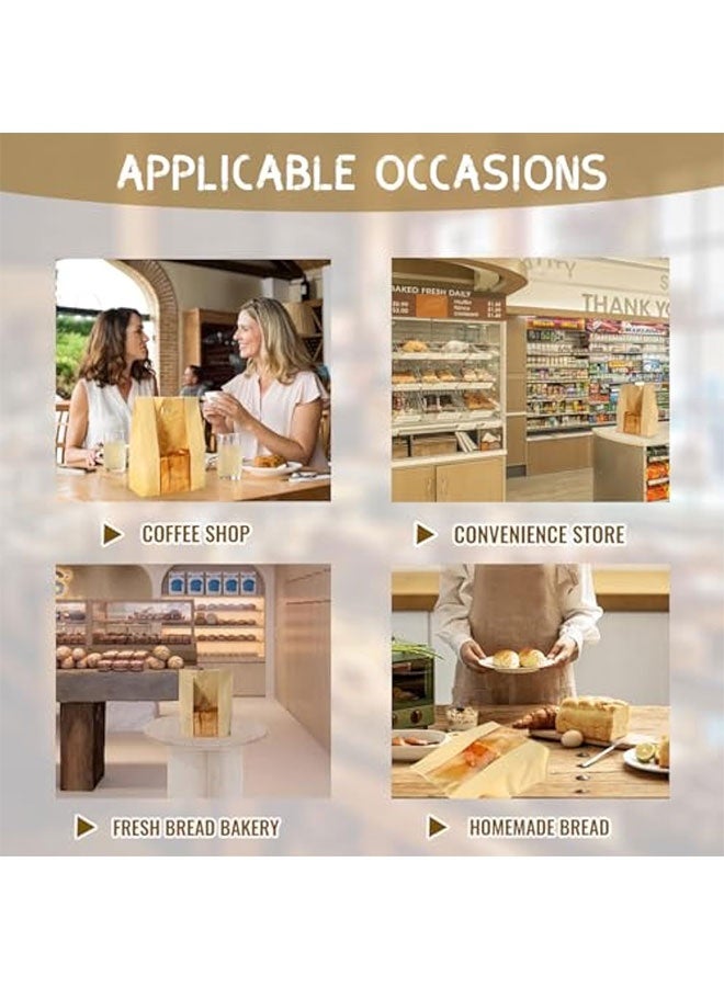 50 Pcs Bread Bags for Homemade Bread, Sourdough Paper With Window, 13.7x8.2x3.7in A Large Bakery Bags Used for Storage Cookies & Snacks, 50 Cute Sealing Stickers With Ties - Image 5