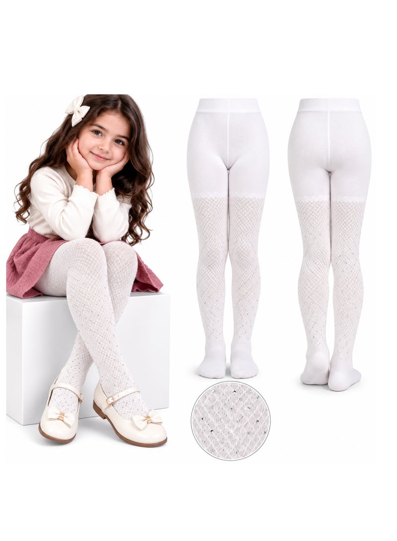 Girls' tights with rhinestones, long stockings for girls