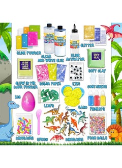 DIY Slime Kit for Kids-Non-Sticky,Soft & Scented to Make Cloud Slime, Foam Slime, Dinosaur Slime & Candy Slime with Charms – Stress Relief Party Favors & Great Gift Idea (Dinosaur) - pzsku/Z2E82A07FFD50E870AFEFZ/45/_/1719027041/29b3dca1-b298-4e78-9c33-978b57c7093a