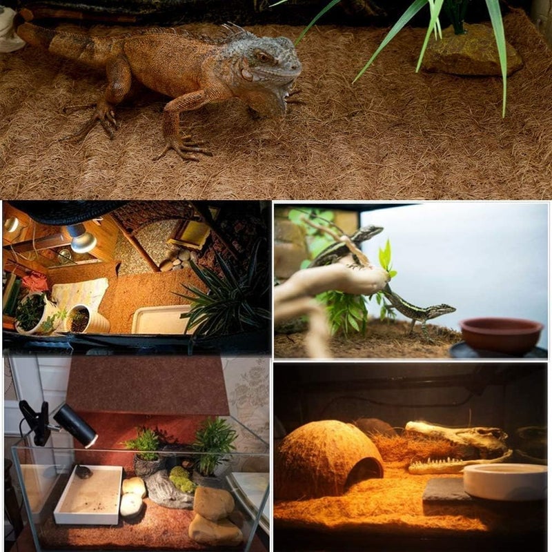 Hamiledyi Reptile Carpet 40" L x 16" W Natural Coconut Fiber Tortoise Carpet Mat for Pet Terrarium Liner Reptile Supplies for Lizard Snake Chamelon Turtle Bedding Bunny Rabbit Mat - Image 2
