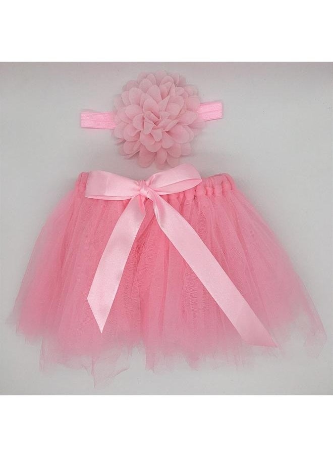 yongsheng Newborn Baby Girls Photo Photography Prop Tutu Skirt Dress Headband 0-4 (Pink)，Tutu Skirt And Headband Photography Props Outfit  - Image 2