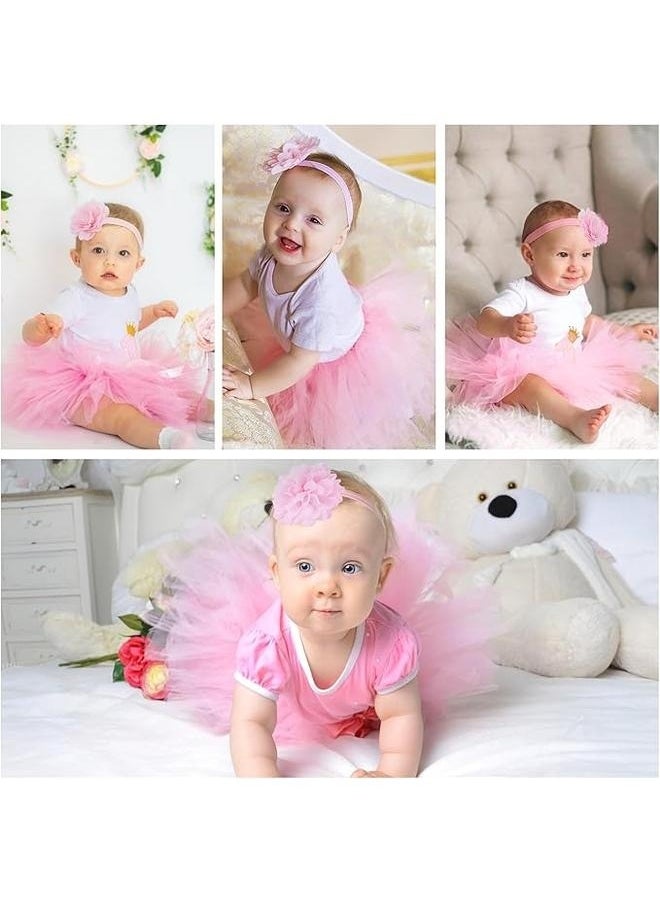 yongsheng Newborn Baby Girls Photo Photography Prop Tutu Skirt Dress Headband 0-4 (Pink)，Tutu Skirt And Headband Photography Props Outfit  - Image 4