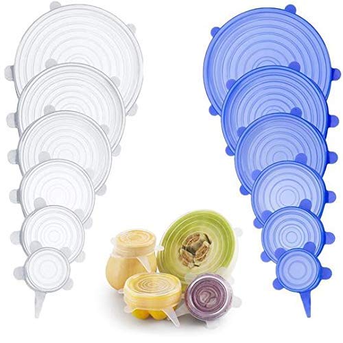 DS Enterprise | 6 Pieces Set Reusable Silicone Stretch Lids | Silicone Food Wrap Bowl Pan Pot Lid | Silicon Cover Stoppers Caps Keeping Fresh for Cooking Kitchen | Microwave Safe Silicone Lids - Image 3