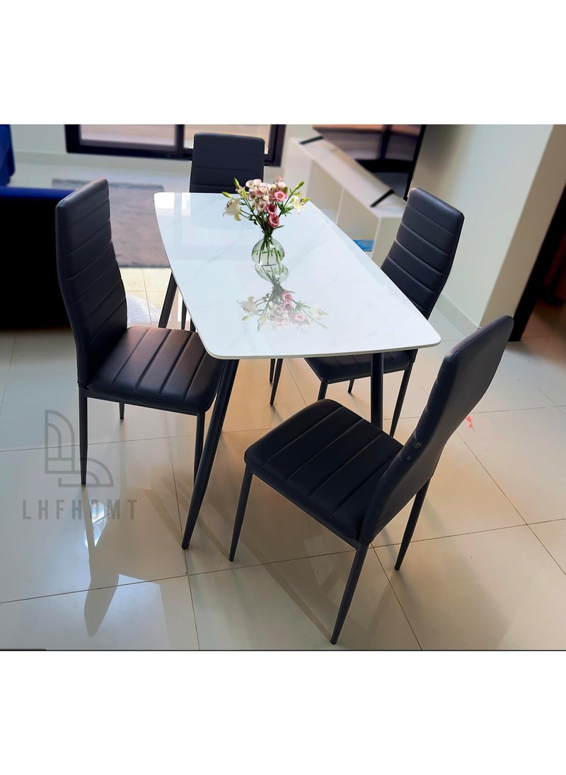 LHFHOMT LHFHOMT - 5-Pieces Dining Sets, 1 Piece Rectangular Table With 1+4 Seater Modern Design Furniture for Home, Dining Room, Cafeteria  - Image 2
