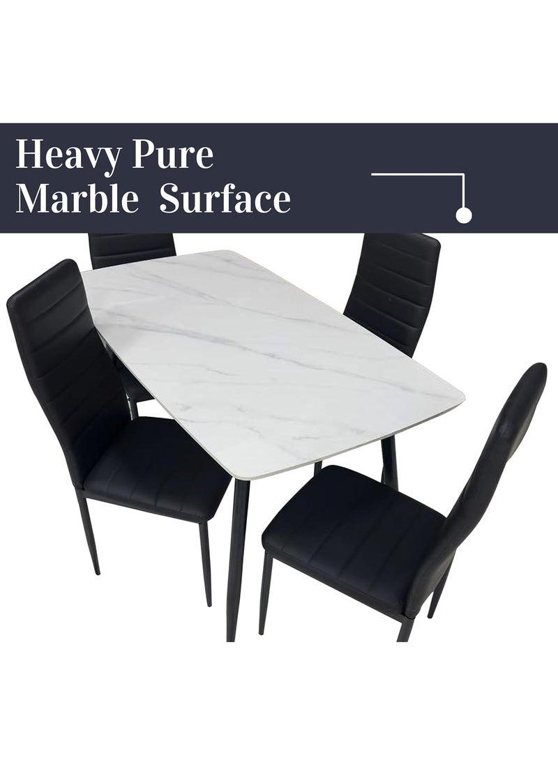 LHFHOMT LHFHOMT - 5-Pieces Dining Sets, 1 Piece Rectangular Table With 1+4 Seater Modern Design Furniture for Home, Dining Room, Cafeteria  - Image 3