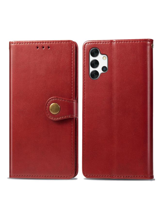 S-TOP Case For Samsung Galaxy A32 4G Solid Color Leather Buckle Phone Case with Lanyard & Photo Frame & Card Slot & Wallet & Stand Function - Image 2