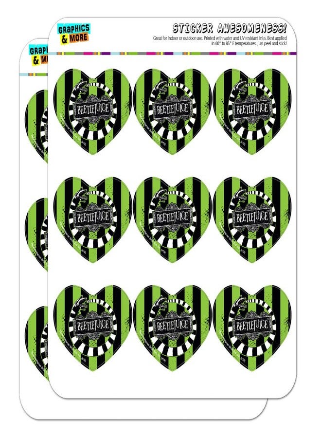 GRAPHICS & MORE Beetlejuice Beetle Worm Heart Shaped Planner Calendar Scrapbook Craft Stickers - Image 1