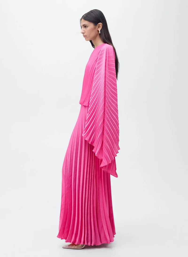 مانجو Long Cape Flared Dress