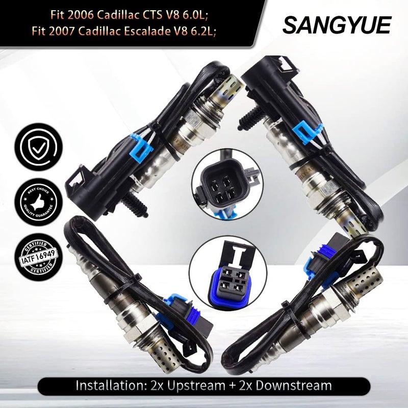 Sangyue 4X Oxygen O2 Sensor Set for Chevrolet Silverado 1500 & GMC Sierra 1500 - Image 2