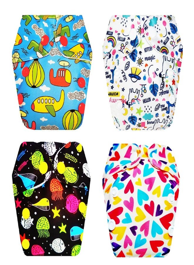 حفاضات قماشية فاخرة من دمبلدو للأطفال حديثي الولادة مع طبقة امتصاص مدمجة (عبوة من 4) | ملائمة محكمة | طبقة امتصاص من 6 طبقات | سريعة الجفاف | موثوق بها من قبل الأمهات | من 0 إلى 4 أشهر | للجنسين - Image 1