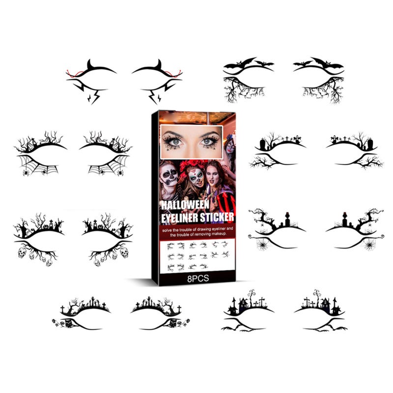 Halloween Eyeliner Sticker: Premium ABS Material, Easy & Convenient Application - Glamorous Black Style Eye Decal for Halloween Costume Parties, Casual Gatherings, Makeup Enthusiasts - Image 5