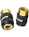 GODESON Locking Air Chuck 14 FNPT Tire Inflator Nozzle for Cars Bikes LockOn Design Air Chuck Quick Connect Works with Air Compressors All Metal 2 Jaws No Leak Black Closed FlowPack of 2 - Image 2