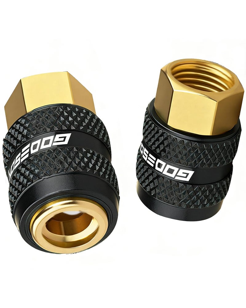 GODESON Locking Air Chuck 14 FNPT Tire Inflator Nozzle for Cars Bikes LockOn Design Air Chuck Quick Connect Works with Air Compressors All Metal 2 Jaws No Leak Black Closed FlowPack of 2 - Image 3