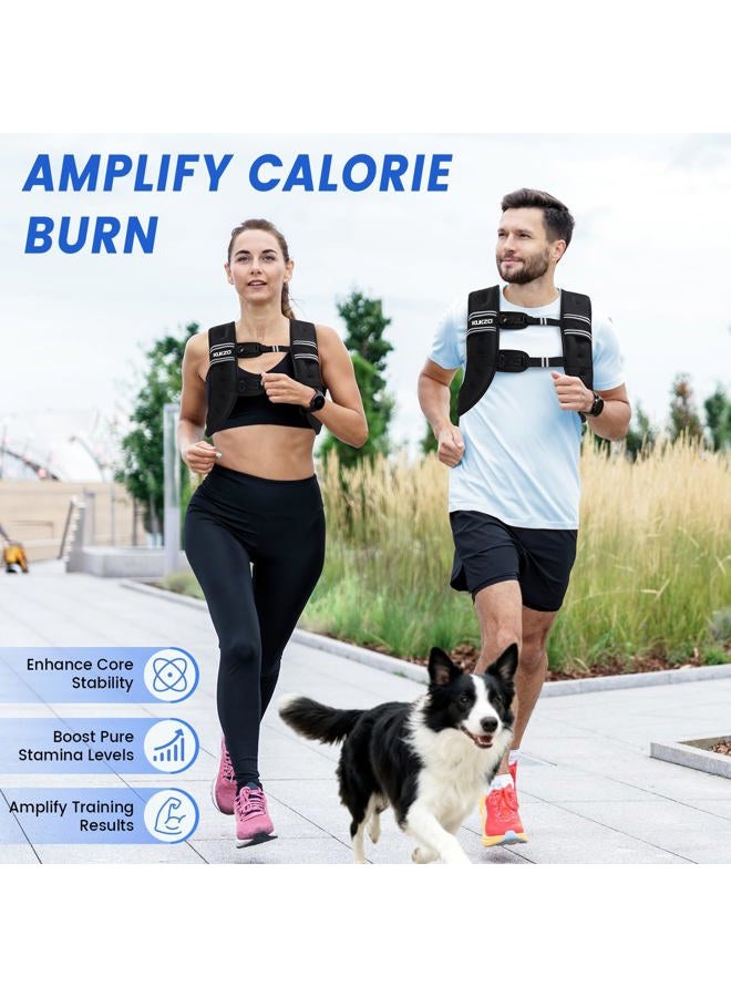 KUKZO Weighted Vest Woman, 12 LB Womens Weight Vest for Walking, Strength Training Body Plus Weight Vests for Female Men, Reflective Stripe Fitness Vest for Workout Running Jogging - Image 4