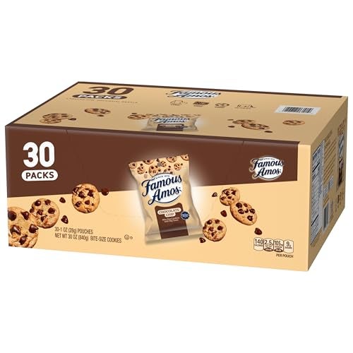 Famous Amos Original Recipe Chocolate Chip Bite-Size Cookies, 30 Pack Box, 30 oz - Image 3
