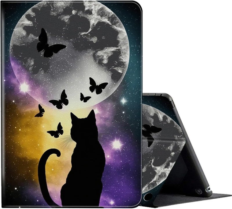 FUYOCWE for Fire HD 10 Case 2021,Fire HD 10 Plus Tablet Case (11th Generation, 2021 Release), Multi-Angle Slim Stand Smart Cover Cases for New Amazon Kindle Fire HD 10 10.1"-Black Cat Moon - Image 1