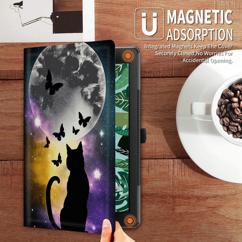 FUYOCWE for Fire HD 10 Case 2021,Fire HD 10 Plus Tablet Case (11th Generation, 2021 Release), Multi-Angle Slim Stand Smart Cover Cases for New Amazon Kindle Fire HD 10 10.1"-Black Cat Moon - Image 4