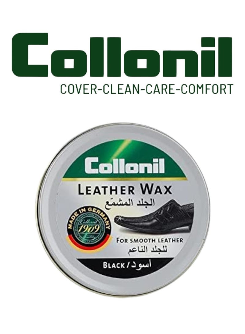 Collonil Collonil Leather Wax Tin Black 50ml – Nourishing High-Gloss Shoe Polish for Premium Leather Care 