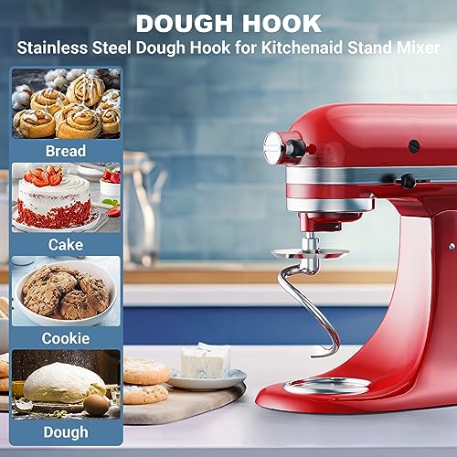 Cofun Stainless Steel Spiral Dough Hook for Kitchenaid Stand Mixer, 4.5 Qt - 5 Qt Tilt-Head Stand Mixer Attachments for Kitchenaid Dough Hook - Dishwasher Safe by Cofun - Image 2