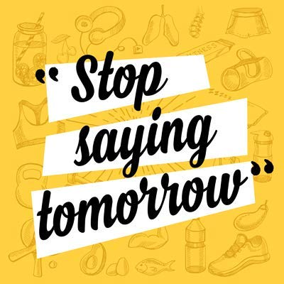 SAF SAF paintings Set of 4 Stop Saying Tomorrow Motivational UV Coated Home Decorative Gift Item Framed Painting 19 inch X 19 inch SET4_29(Multicolor) - Image 3