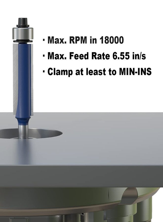 FivePears 4Pcs Flush Trim Router Bits Set 1/4 Inch Shank, Bottom Bearing Flush Cut Trim Router Bit for Woodworking, 1/4", 5/16", 3/8", 1/2" Diameter - Image 5
