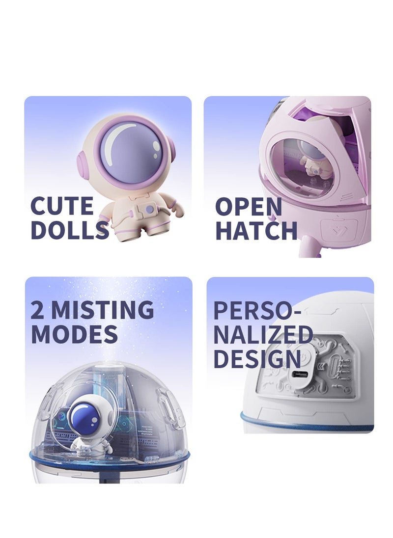 Arabest - Portable Mini Humidifier Small Cool Mist Humidifier 220ML USB Desktop Humidifier Auto Off Night Light Quiet Mini Humidifier White - Image 1