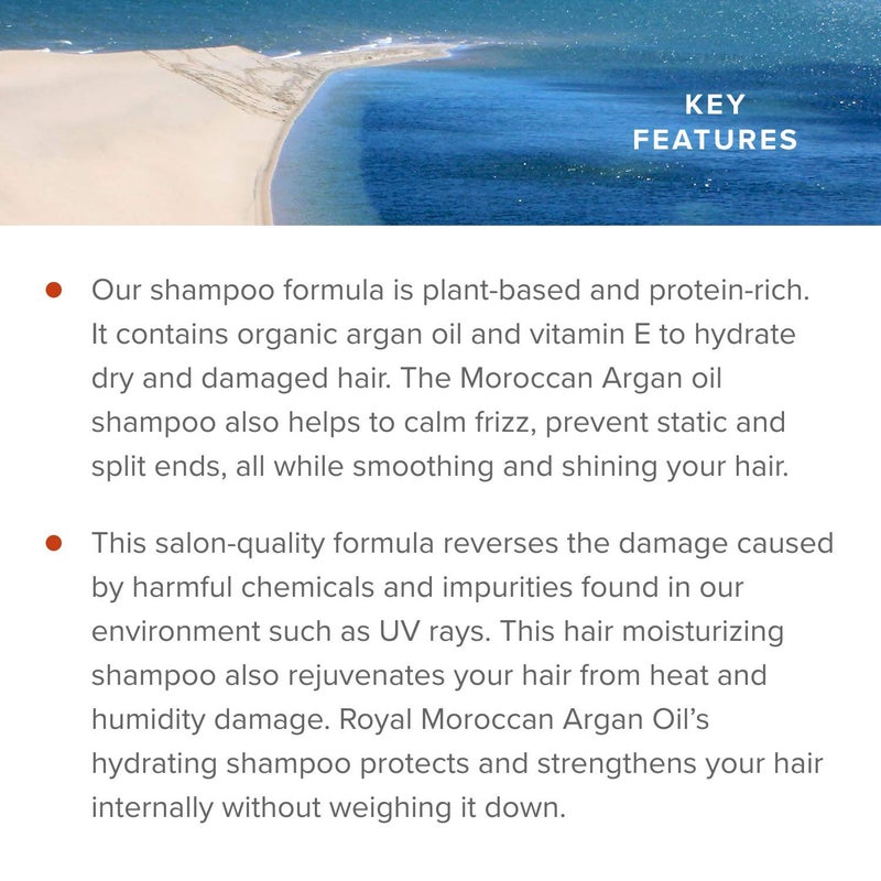 Royal Moroccan Sulfate Free Shampoo | Argan Oil Shampoo | Shampoo for Color Treated Hair | Moisturizing Shampoo Argan Oil Hair Products (300 ml 10.14 oz) - Image 4