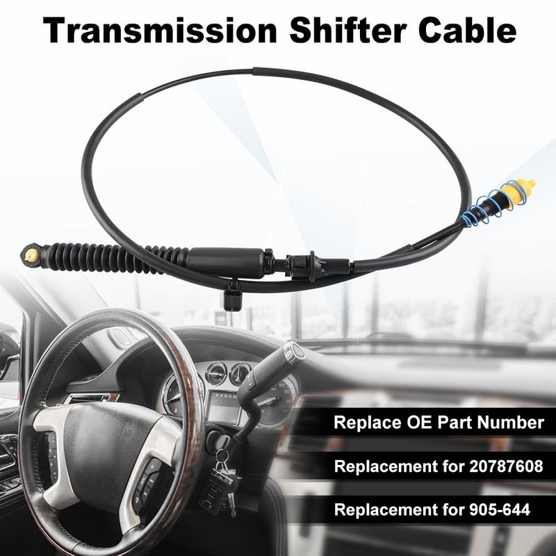 Generic WMPHE Lower Transmission Gear shift Cable Compatible with Cadillac Escalade ESV EXT Chevy Avalanche Silverado Suburban GMC Sierra Yukon XL Replacement for 20787608 905-644 Gearshift Control Cable - Image 2