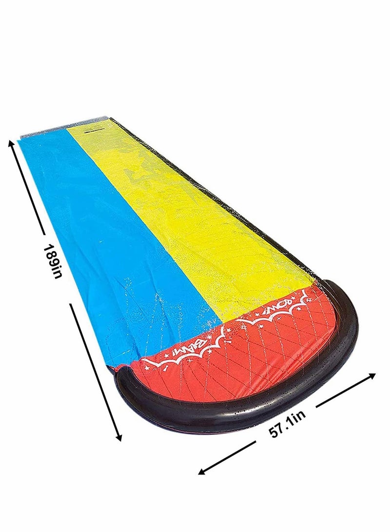 SYOSI Lawn Water Slides for Kids Adults, Lane Slip, Splash  Slide for Backyards, Water Slide Waterslide with 2 Boogie Boards, 15.7FT 2 Sliding Racing Lanes with Sprinklers, Durable PVC Construction  - Image 4