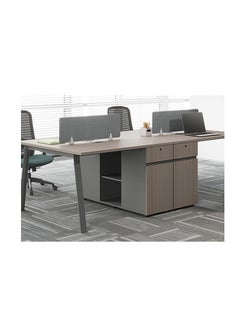 Neo Front Neo Front Double Desk with 2 Drawers, Two Person Desk Long Computer Desk with Storage Shelves, Writing Table Study Desk for Home Office SM-ZT1212B  - Image 1