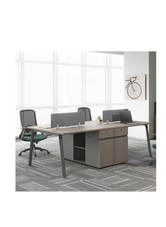 Neo Front Neo Front Double Desk with 2 Drawers, Two Person Desk Long Computer Desk with Storage Shelves, Writing Table Study Desk for Home Office SM-ZT1212B  - Image 2