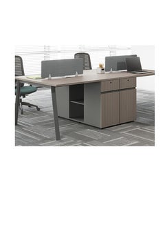 Neo Front Neo Front Double Desk with 2 Drawers, Two Person Desk Long Computer Desk with Storage Shelves, Writing Table Study Desk for Home Office SM-ZT1212B  - Image 5