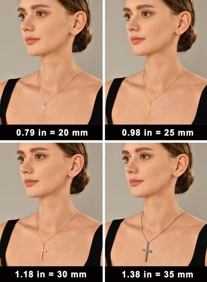 واي أل قلادة صليب من الفضة الإسترليني للنساء، قلادة صليب بسيطة بطول 1.38 بوصة، مجوهرات بسيطة للرجال - Image 2