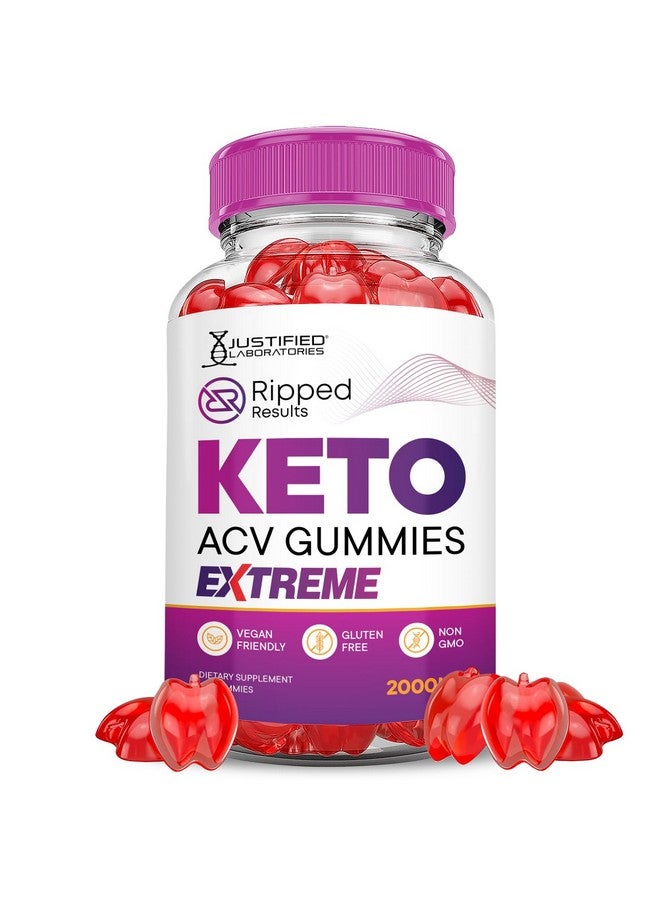 Justified Laboratories Ripped Results Keto ACV Gummies Extreme 2000MG Ripped Results Keto Gummies Apple Cider Vinegar Formulated with Pomegranate Beet Juice Powder B12 Vegan Non GMO 60 Gummys - Image 1