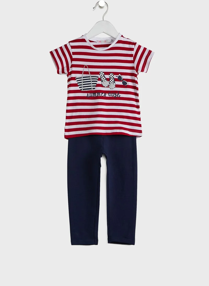Babybol Kids Printed T-Shirt & Pants Set