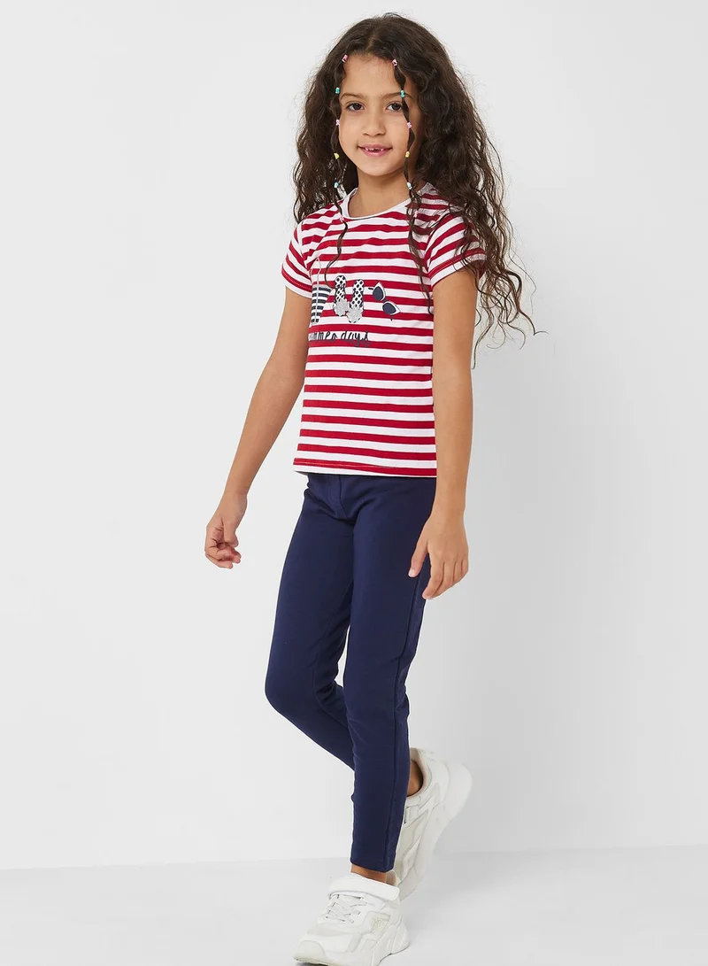 Babybol Kids Printed T-Shirt & Pants Set