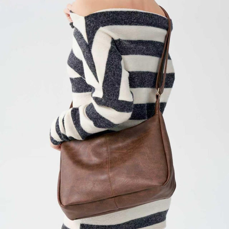 celestina Purses for Women Hobo Bag Soft Vegan Leather Shoulder Bag Slouchy Crossbody Handbag Trendy Ladies Fashion Purse, Dark Brown - Image 2
