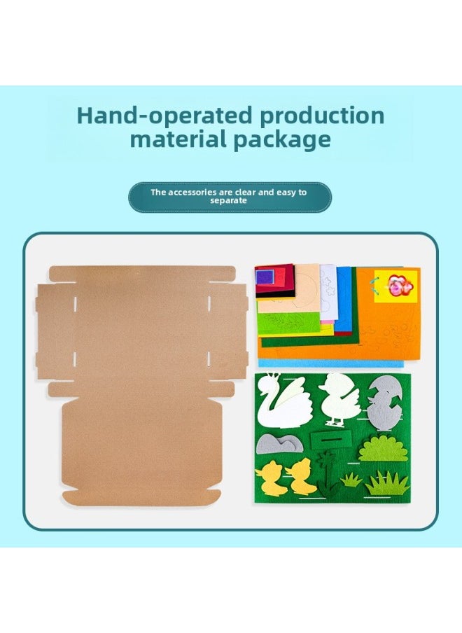 null - Story Picture Book Diy Material Package Box Handmade Non-woven Stickers Kindergarten Corner Quiet Book Three-dimensional Picture Book-Color:Little Monkey Goes Downhill - Image 1