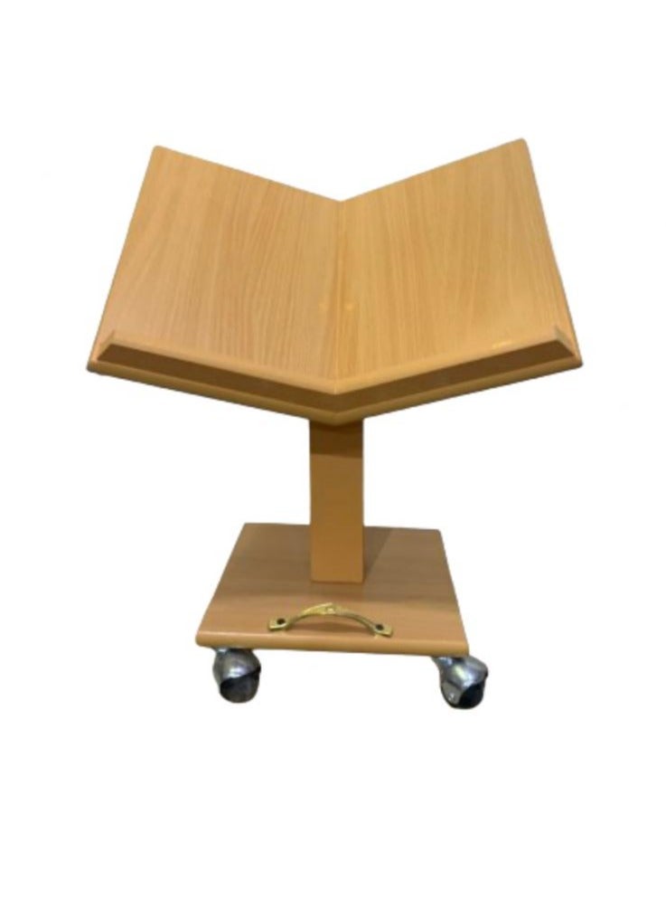 فيرونا حامل المصحف  القران الكريم خشبي متحرك مزود بعجلات لون بيج