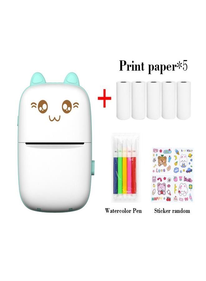 Mini Printer Portable, Mini Thermal Printer, Mini Pocket Printer, Mini Photo Printer, Wireless Bluetooth Smart Phone Inkless Printers, for Travel Picture Sticker Receipt Label Notes - Image 2