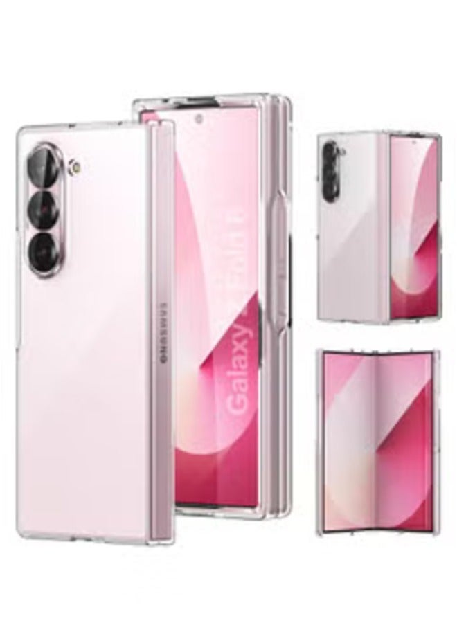 ELTRAZONE Samsung Galaxy Z Fold 6 2024 Case – Anti-Yellowing Crystal Clear Hard PC Shell, Wireless Charging Compatible - Image 1