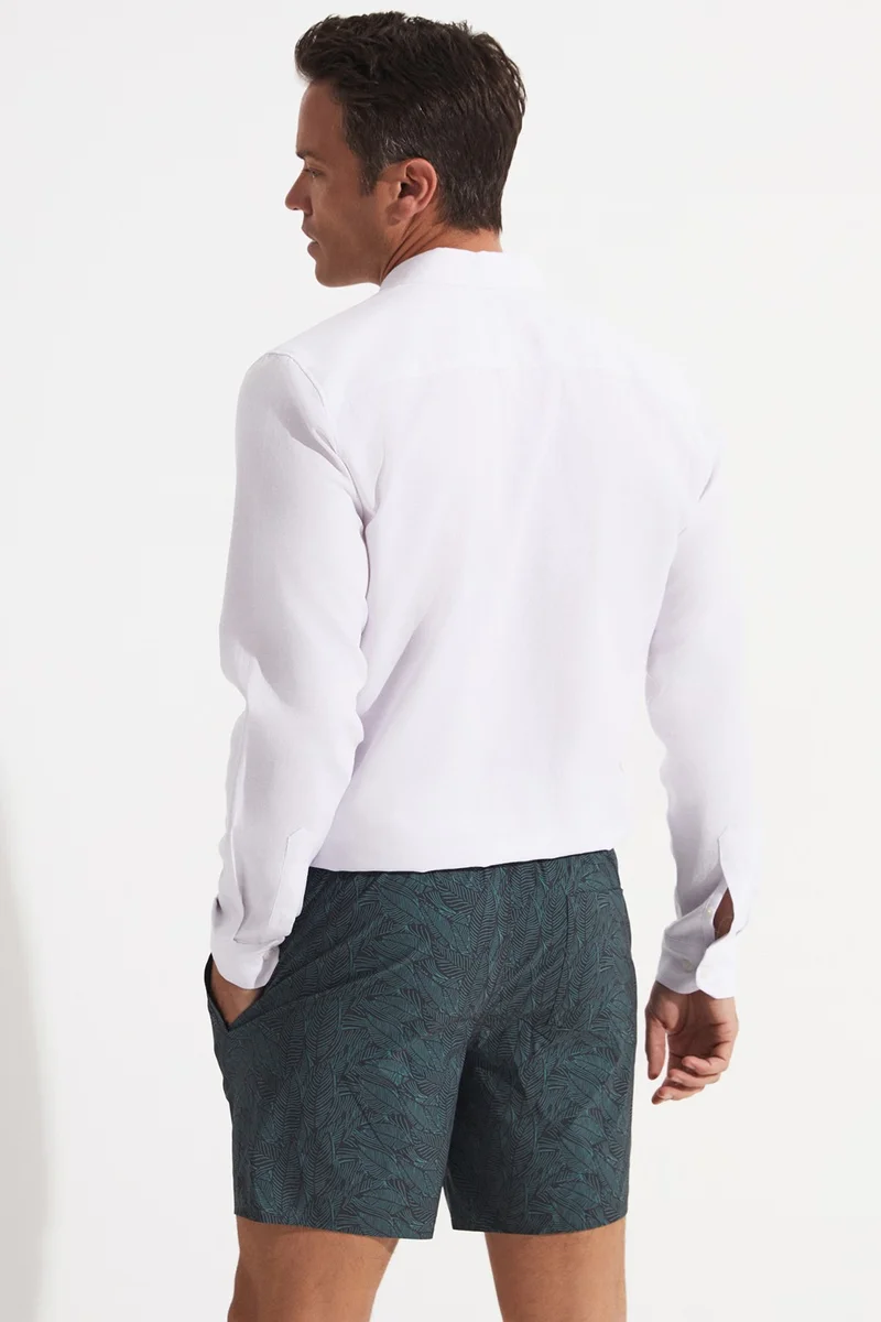 JUNE Men's Regular Fit Patterned Denim Shorts